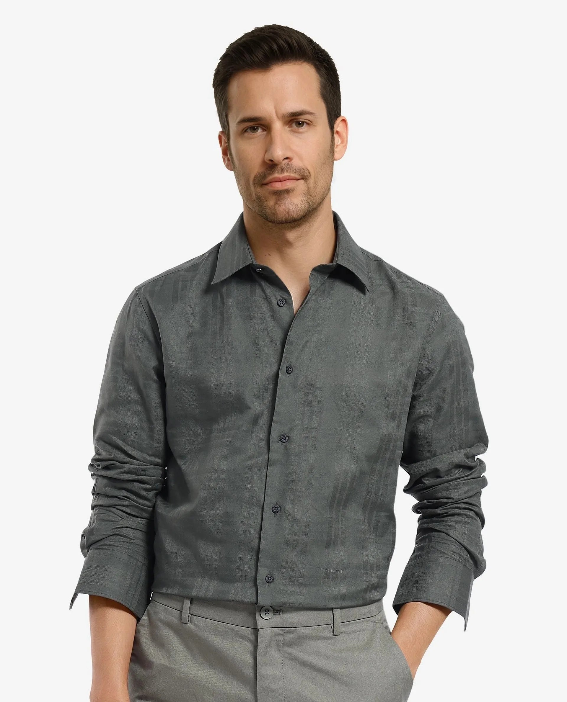 Men's Polo Shirts for Sports and Casual WearRare Rabbit Men's Neske Dark Green Cotton Fabric Full Sleeve Regular Fit Checks Shirt Men's Polo Shirts for Sports and Casual WearRare Rabbit Men's Neske Dark Green Cotton Fabric Full Sleeve Regular Fit Checks Shirt