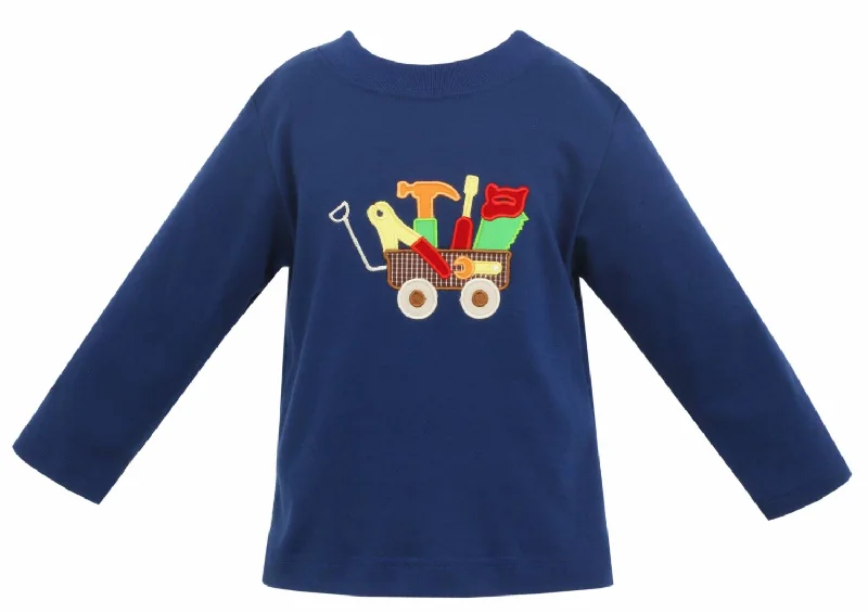 Men's Rugby Shirts for a Sporty LookBoy's Tool Applique Long Sleeve Tee Shirt In Navy Men's Rugby Shirts for a Sporty LookBoy's Tool Applique Long Sleeve Tee Shirt In Navy