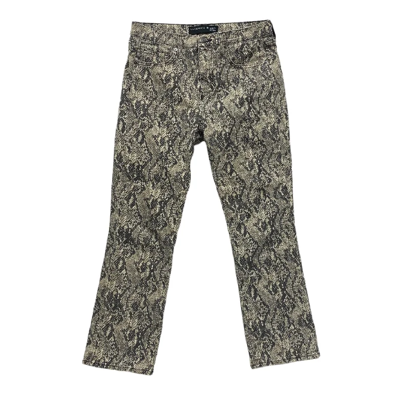 Men's Jeans with a Distressed LookSnakeskin Print Jeans Designer Veronica Beard, Size 8 Men's Jeans with a Distressed LookSnakeskin Print Jeans Designer Veronica Beard, Size 8