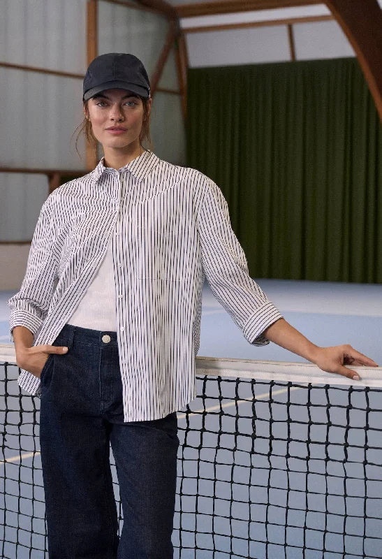 Men's Solid-Color Block Shirts for a Bold StatementFrila Oversized Striped Shirt