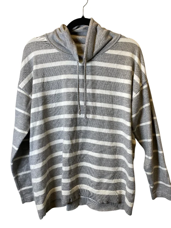 Men's Hoodies for SkiingSweatshirt Collar By Liz Claiborne In Striped Pattern, Size: L