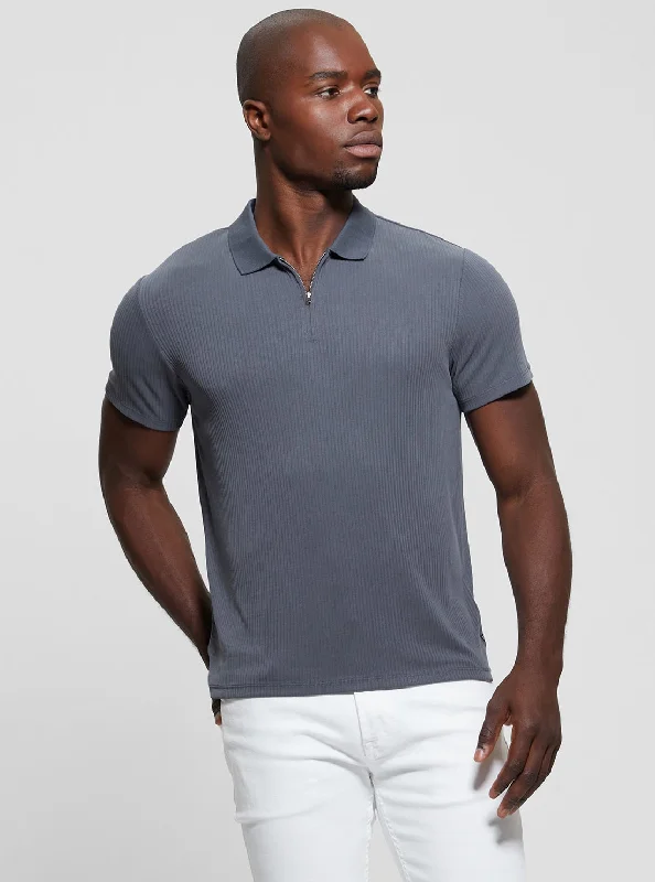 Men's Shirts with Pleated HemlinesBlue Union Polo T-Shirt