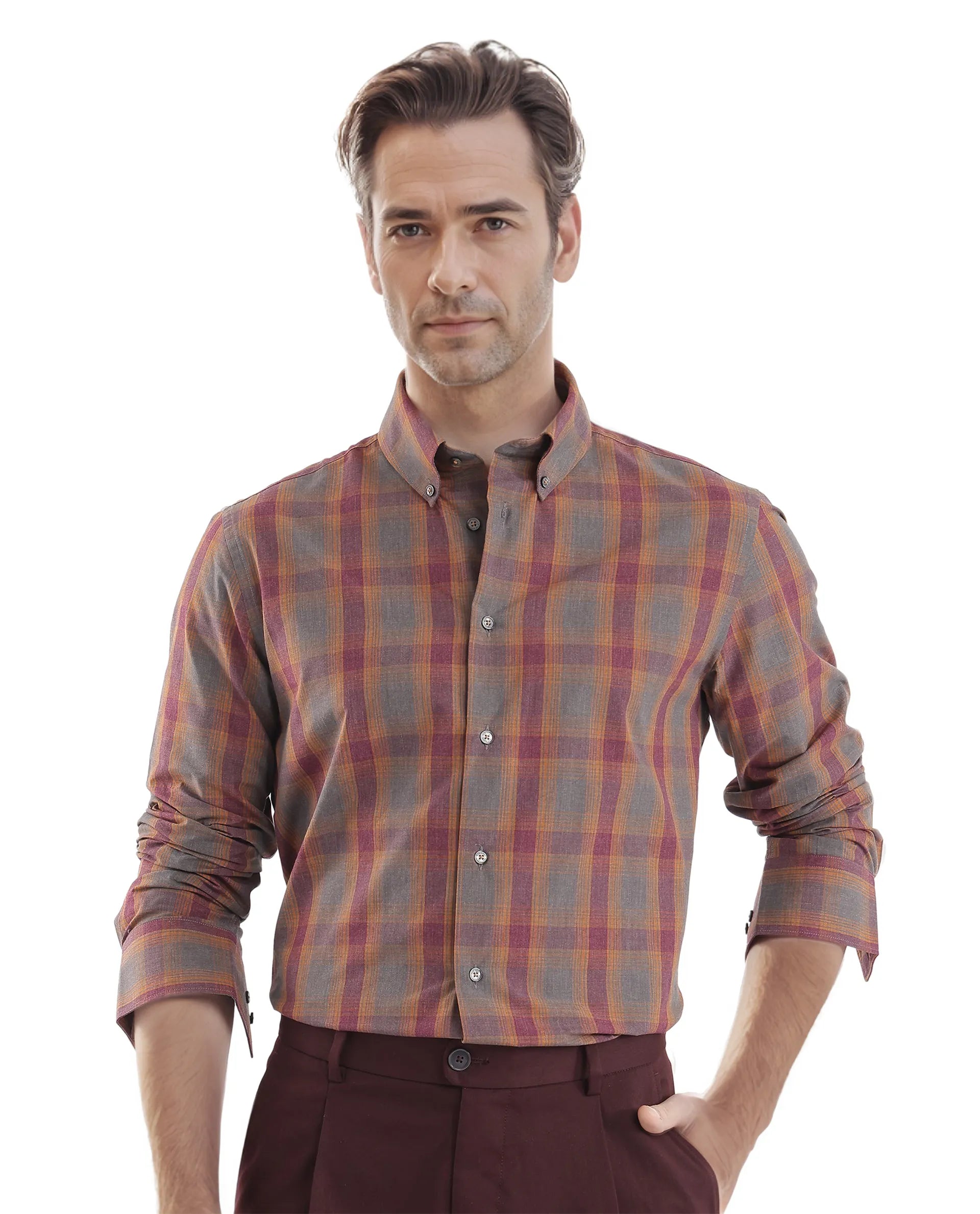 Men's Smart Casual Shirts for Business Casual SettingsRare Rabbit Men's Rudo Dark Grey Cotton Fabric Full Sleeve Regular Fit Checks Shirt Men's Smart Casual Shirts for Business Casual SettingsRare Rabbit Men's Rudo Dark Grey Cotton Fabric Full Sleeve Regular Fit Checks Shirt