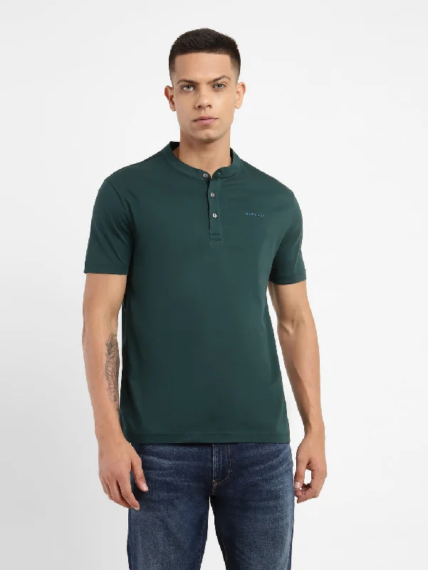Men's Shirts with Patch PocketsMen's Solid Henley Neck T-shirt