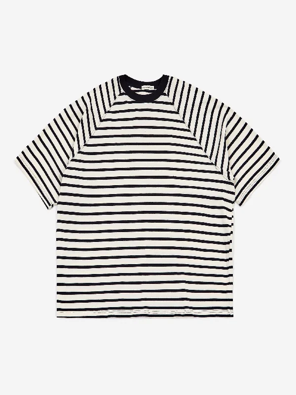 Men's Shirts with Hidden ButtonsEstudio Niksen Raglan Big Tee - Navy Stripes