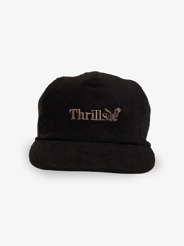 Designer Fedora HatsThrills Workwear 5 Panel Cap - Black