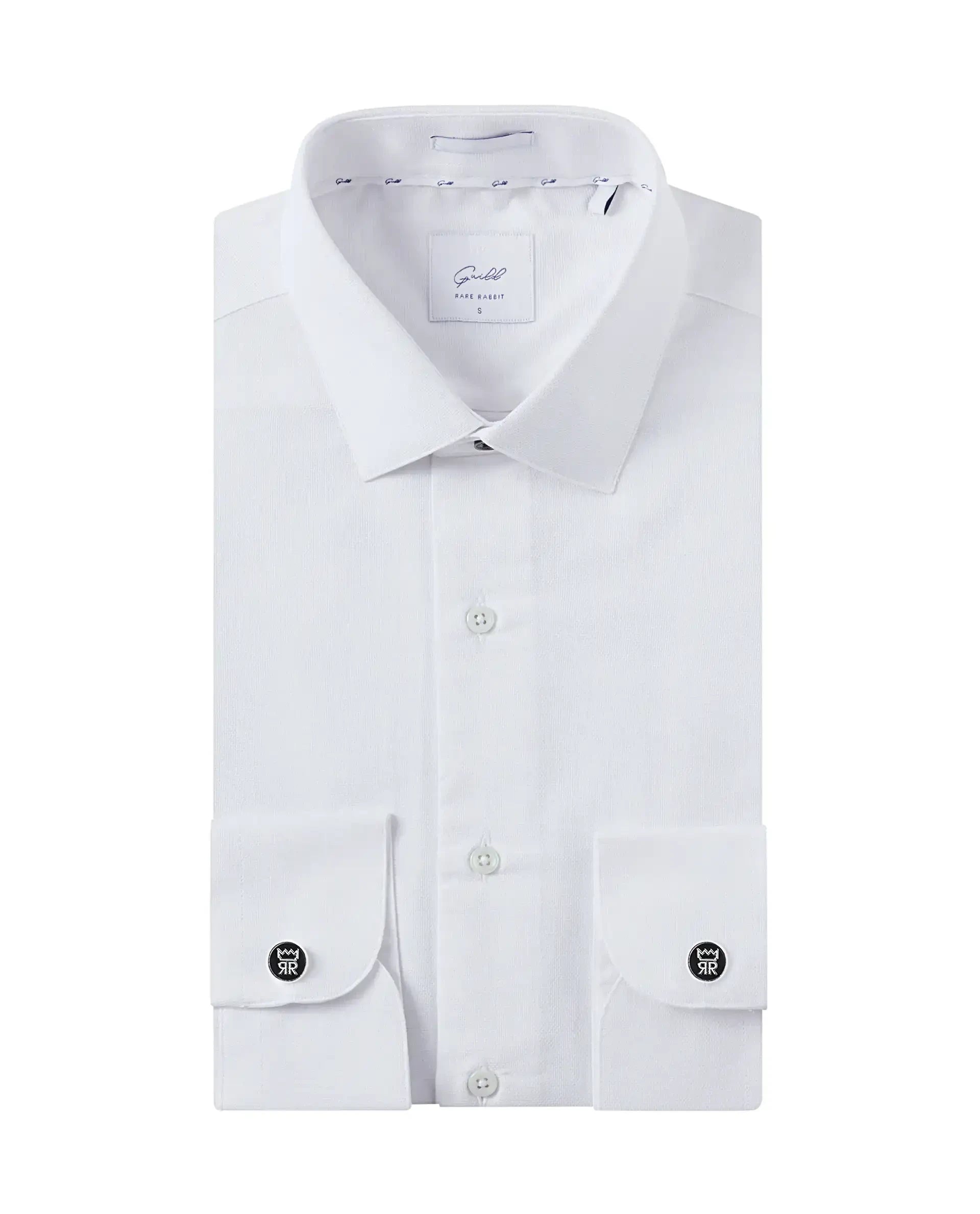 Men's Wingtip-Collar Shirts for a Classic TouchRare Rabbit Mens Lasko White Dobby Texture Full Sleeve Regular Collar Solid Shirt Men's Wingtip-Collar Shirts for a Classic TouchRare Rabbit Mens Lasko White Dobby Texture Full Sleeve Regular Collar Solid Shirt
