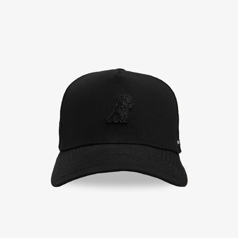 High-Quality Work Hats3D Dog Logo Recycled Cap in Black