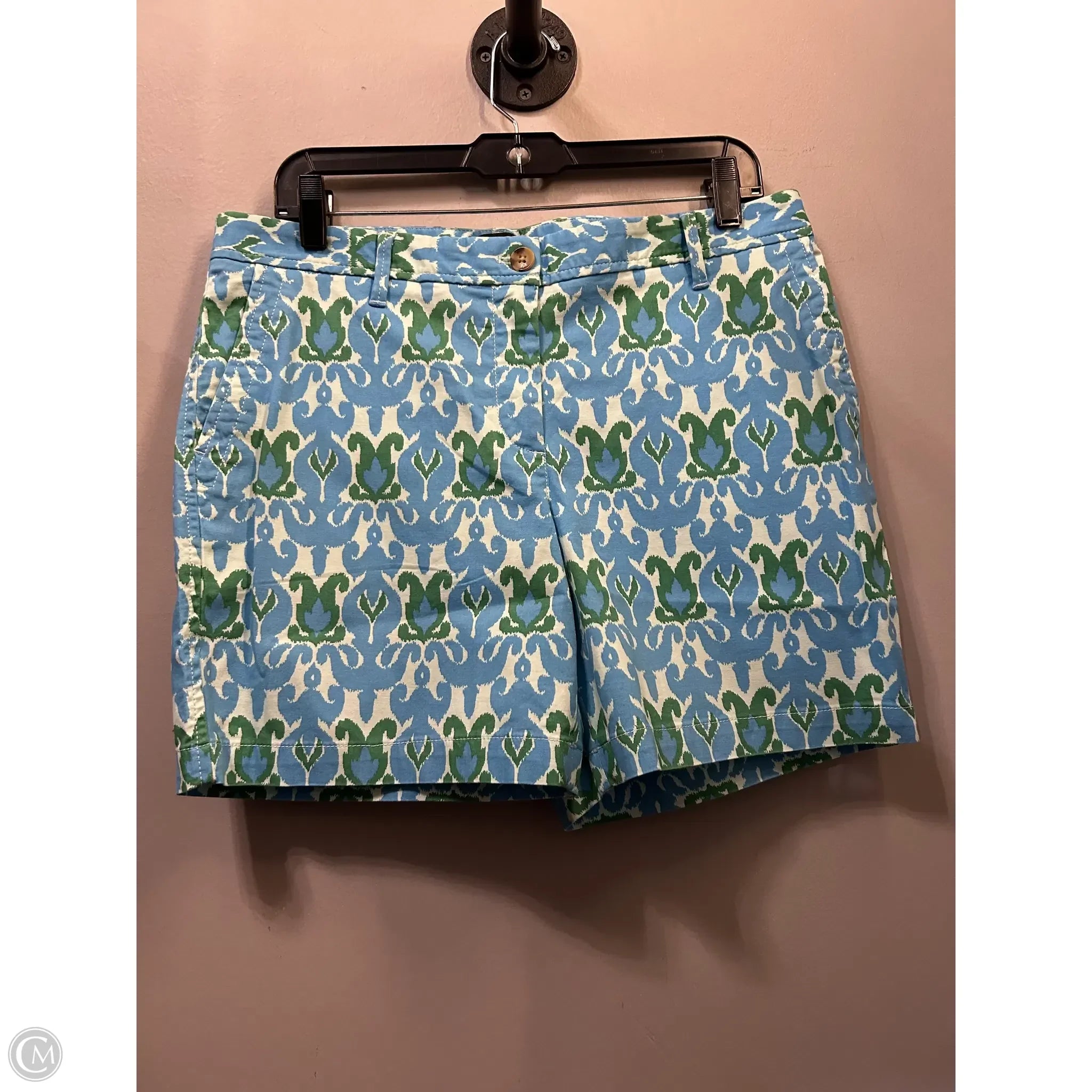 Casual Men's Patterned Bermuda ShortsShorts By Talbots In Blue & Green, Size: 10p