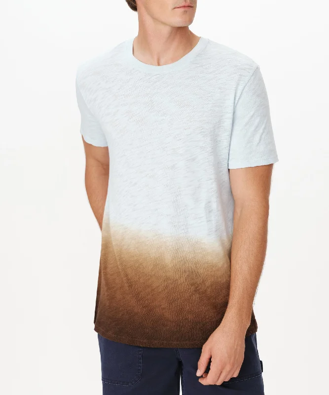 Men's Shirts with Elastic WaistbandsSlub Jersey Short Sleeve Crew Neck Tee with Dip Dye - Pastel Blue Combo Men's Shirts with Elastic WaistbandsSlub Jersey Short Sleeve Crew Neck Tee with Dip Dye - Pastel Blue Combo