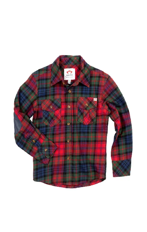 Men's Vintage T-Shirts for a Retro VibeBoys Plaid Flannel Shirt In Red Moss
