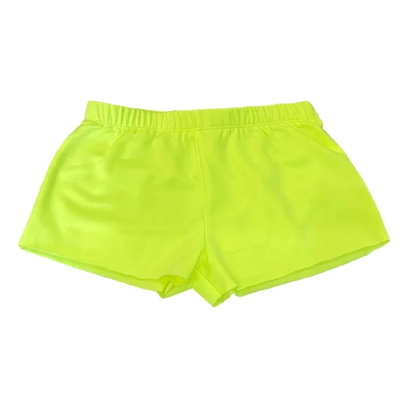 Flexible and Stretchy Men's Yoga and Athletic ShortsGirls Fleece Shorts In Neon Yellow Flexible and Stretchy Men's Yoga and Athletic ShortsGirls Fleece Shorts In Neon Yellow