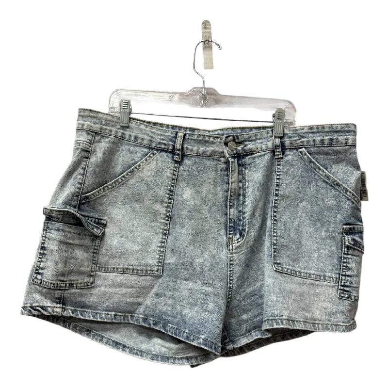 Men's Cozy Flannel Shorts for WinterShorts By Shein In Blue Denim, Size:26