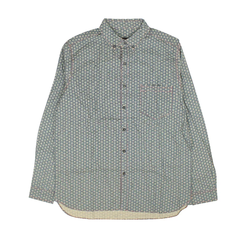 Men's Patterned Dress Casual Shirts for Smart-Casual EventsGreen Geometric Button Down Shirt Men's Patterned Dress Casual Shirts for Smart-Casual EventsGreen Geometric Button Down Shirt