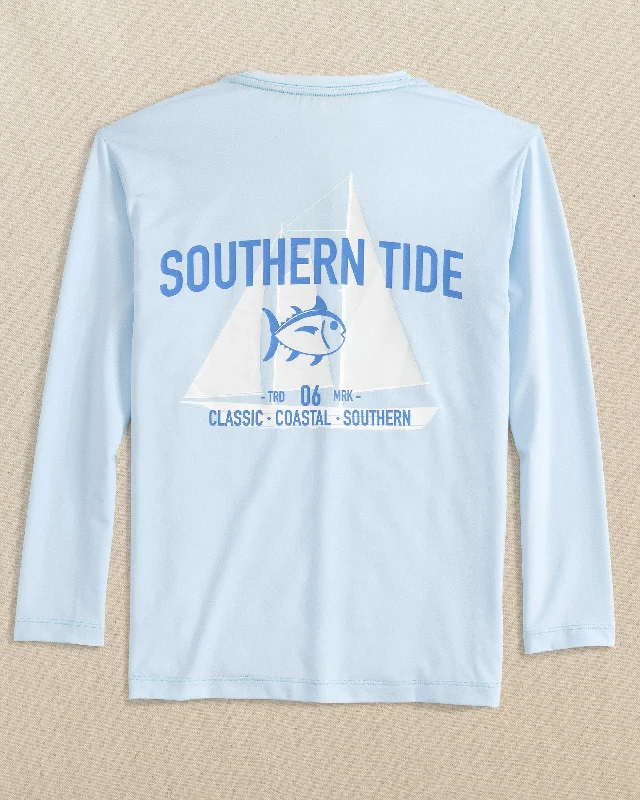 Classic Men's Button-Up ShirtsKids Blue Sails Long Sleeve Performance T-Shirt