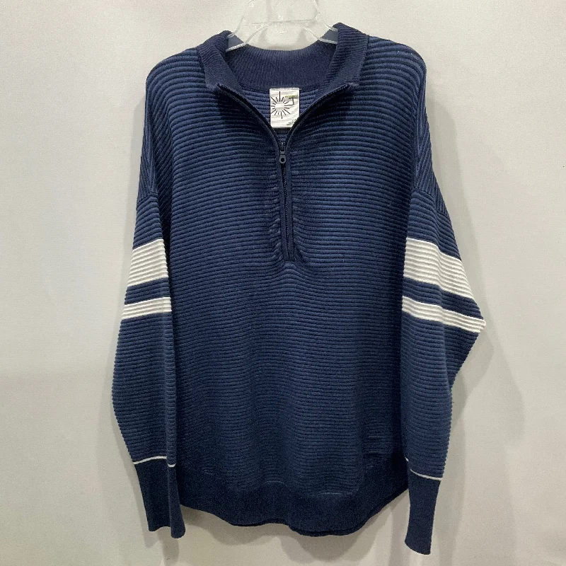 Men's Hoodies with Asymmetric ZippersSweatshirt Crewneck By Aerie In Blue, Size: L