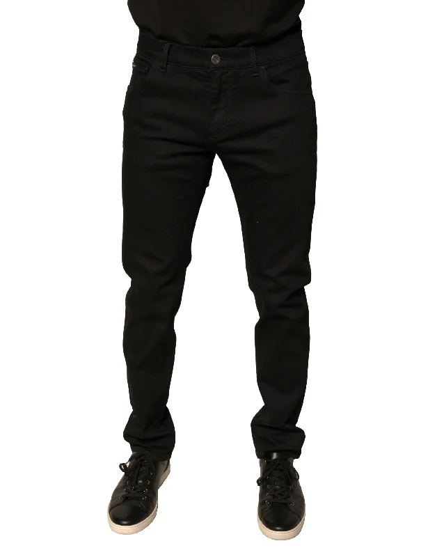 Leather Patch Men's JeansDolce & Gabbana Floral Cotton Stretch Slim blue Men's Jeans Leather Patch Men's JeansDolce & Gabbana Floral Cotton Stretch Slim blue Men's Jeans
