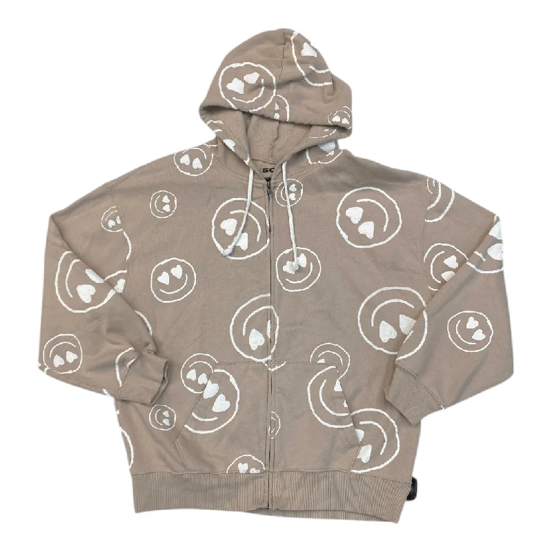 Men's Hoodies for Every OccasionSweatshirt Hoodie By So In Tan & White, Size: S