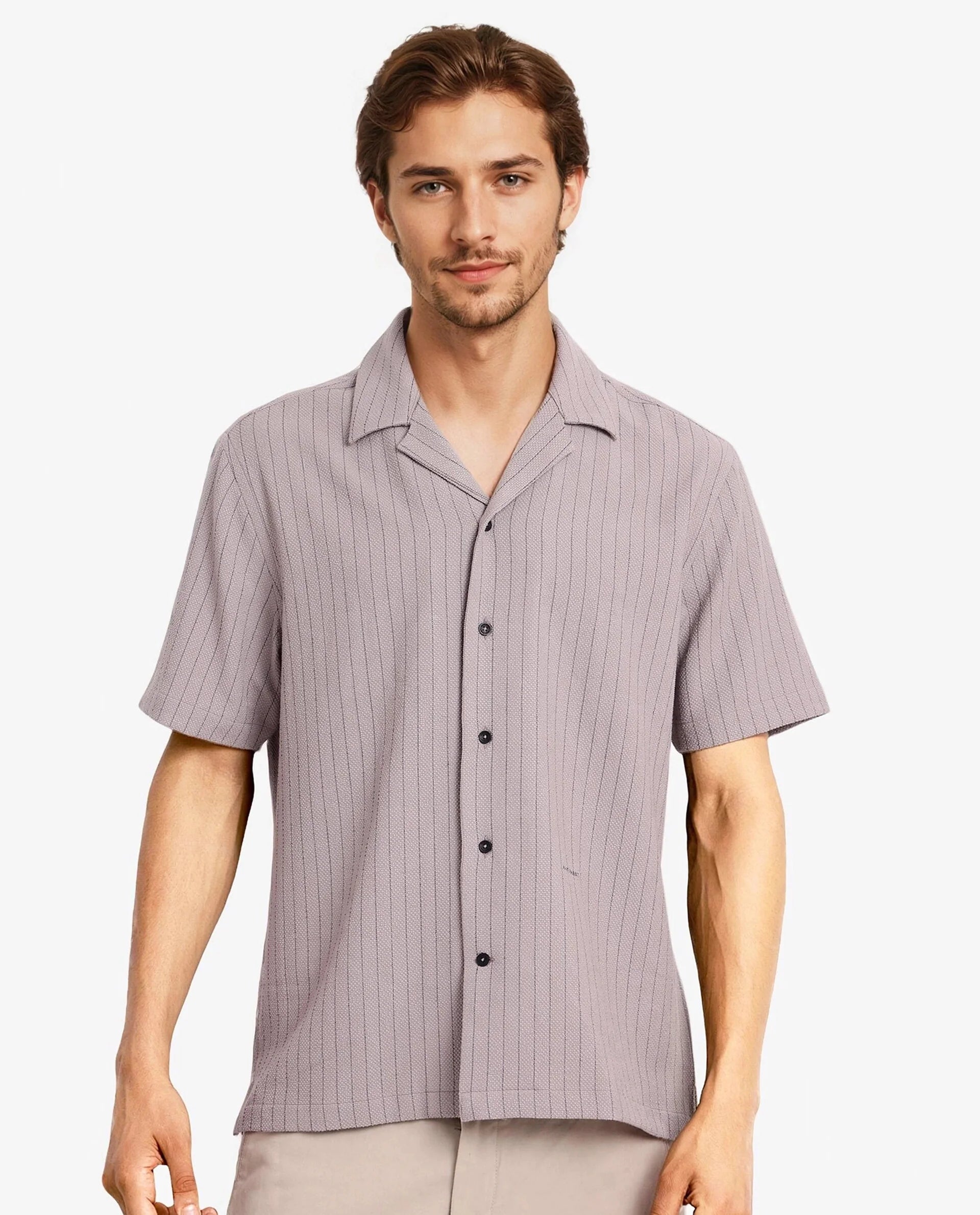 Men's Plaid Shirts for a Country CharmRare Rabbit Men's Melon Dusky Purple Poly Blend Fabric Half Sleeve Cuban Collared Boxy Fit Striped Shirt Men's Plaid Shirts for a Country CharmRare Rabbit Men's Melon Dusky Purple Poly Blend Fabric Half Sleeve Cuban Collared Boxy Fit Striped Shirt