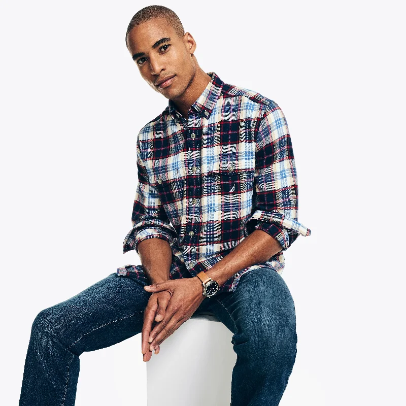 Men's Cufflink-Ready Shirts for Formal EventsNautica Mens Sustainably Crafted Flannel Plaid Shirt Men's Cufflink-Ready Shirts for Formal EventsNautica Mens Sustainably Crafted Flannel Plaid Shirt