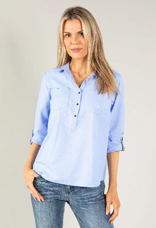 Men's Patterned Casual Shirts for Relaxed StylingRelaxed Fit Half Buttoned Shirt