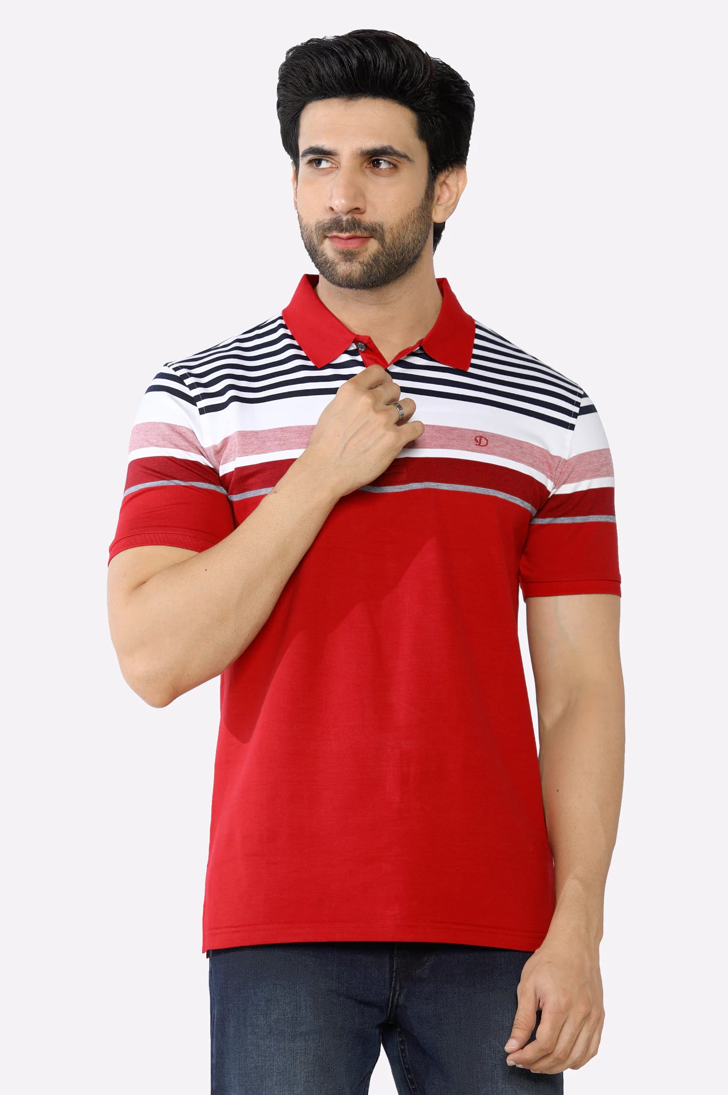 Men's Shirts with Abstract DesignsMaroon Yarn Dyed Polo