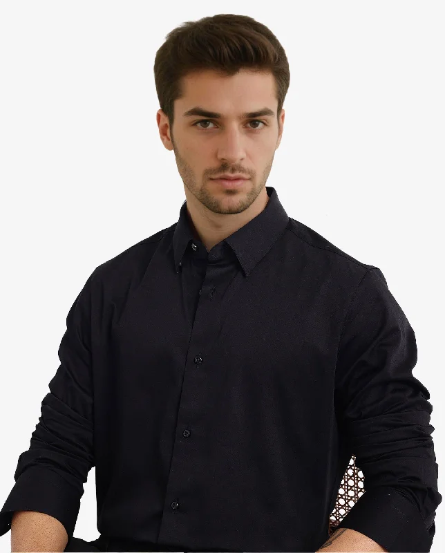 Men's Moisture-Wicking Shirts for All-Day ComfortRare Rabbit Men Como-5 Black Cotton Lycra Fabric Full Sleeve Regular Fit Plain Satin Shirt Men's Moisture-Wicking Shirts for All-Day ComfortRare Rabbit Men Como-5 Black Cotton Lycra Fabric Full Sleeve Regular Fit Plain Satin Shirt
