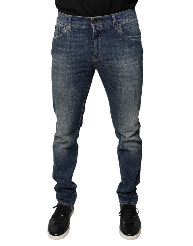 Men's Tapered JeansDolce & Gabbana DG Crown Logo Cotton Skinny Men's Jeans (Pre-Owned)