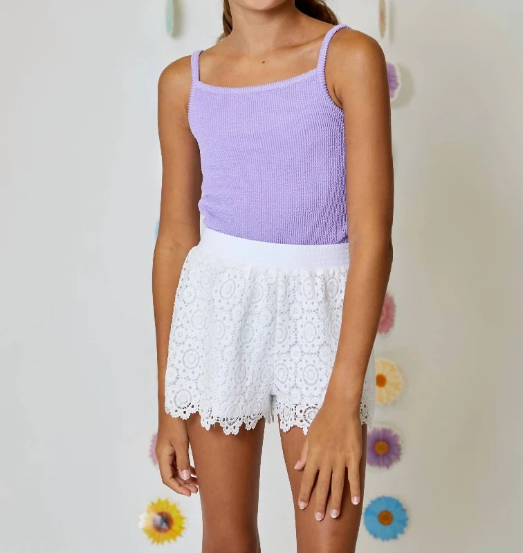 All-Around Men's Versatile Casual ShortsGirls Eyelet Shorts In White
