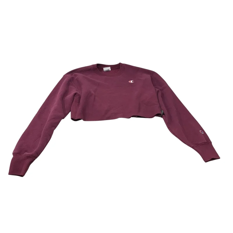 Men's Hoodies with Extra-Long SleevesSweatshirt Crewneck By Champion In Purple, Size: L Men's Hoodies with Extra-Long SleevesSweatshirt Crewneck By Champion In Purple, Size: L