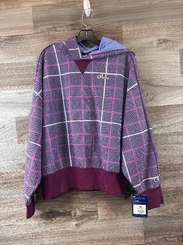 Men's Hoodies for Skinny MenAthletic Sweatshirt Hoodie By Champion In Purple, Size: L Men's Hoodies for Skinny MenAthletic Sweatshirt Hoodie By Champion In Purple, Size: L