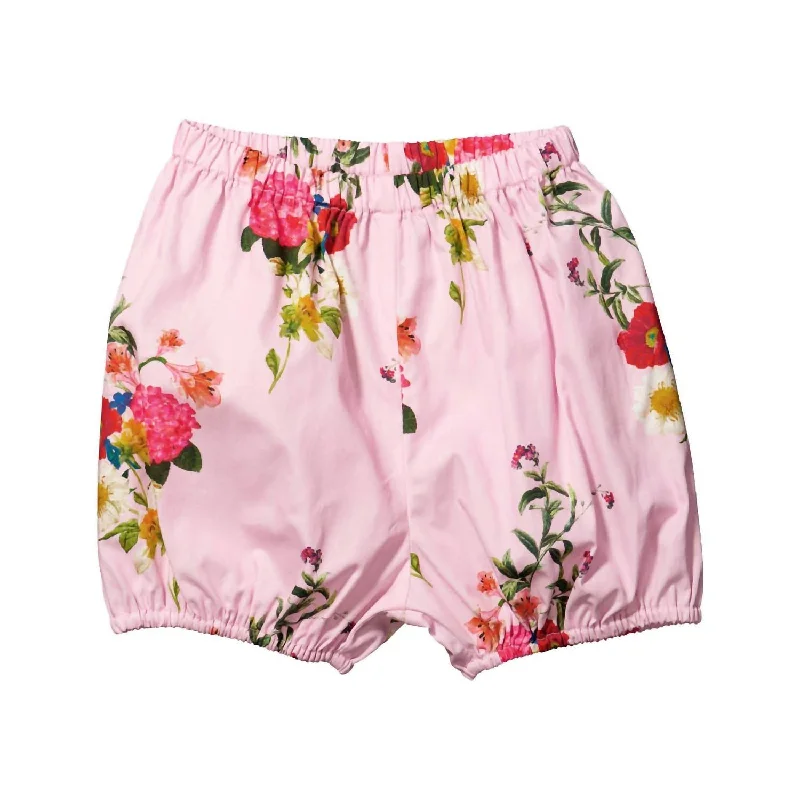 Men's Comfortable Short-Waisted ShortsBaby's Floral Short In Pink