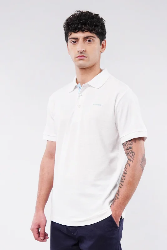 Men's Shirts with CollarsMNDZ Signature Polo Shirt - White
