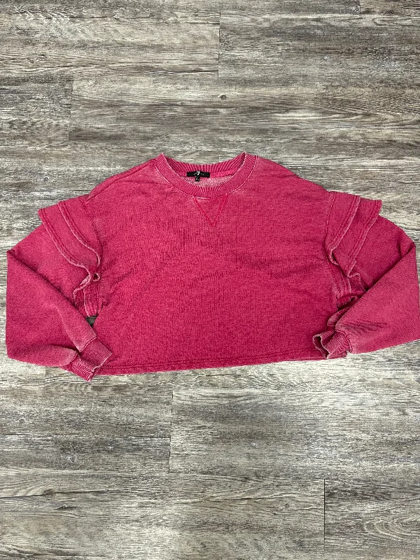 Men's Hoodies with Stretch FabricSweatshirt Crewneck By 7 For All Mankind In Red, Size: L Men's Hoodies with Stretch FabricSweatshirt Crewneck By 7 For All Mankind In Red, Size: L