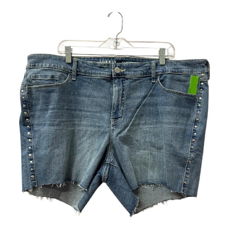 Men's Elastic-Waisted Loungewear ShortsShorts By Torrid In Blue Denim, Size:22