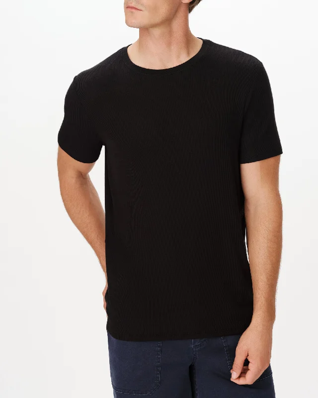 Men's Shirts with Drawstring WaistbandsModal Rib Oversized Short Sleeve Crew Neck Tee - Black Men's Shirts with Drawstring WaistbandsModal Rib Oversized Short Sleeve Crew Neck Tee - Black