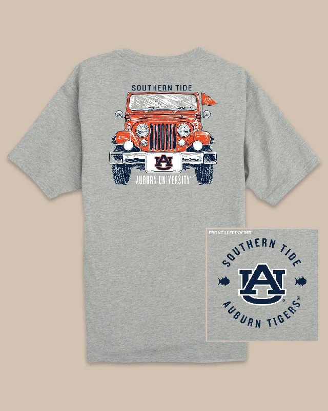 Men's Shirts with Hidden PocketsAuburn Tigers Heather Front Plate T-Shirt