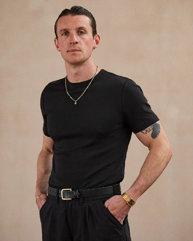 Men's Shirts with Pleated Hemlines50's Crafted T-Shirt - Washed Black