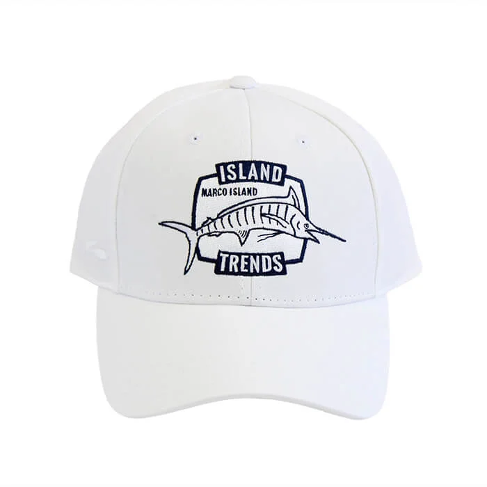 Wide-Brimmed Beach HatsIsland Trends Marco Island Marlin Ponytail Baseball Cap Hat - White Wide-Brimmed Beach HatsIsland Trends Marco Island Marlin Ponytail Baseball Cap Hat - White