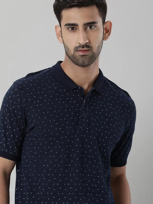 Men's Shirts with Raw-Edge HemlinesMen Printed Polo T-Shirt