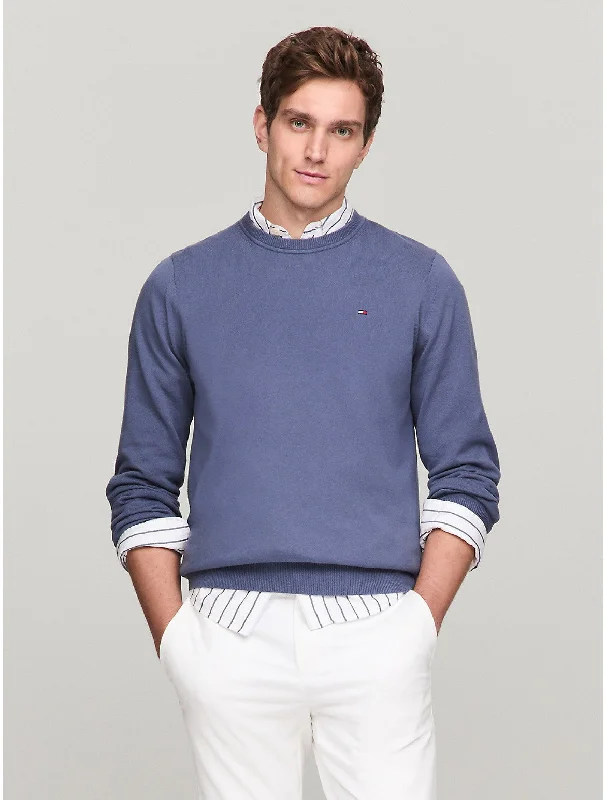 Versatile Men's Zip-Up SweatersTommy Hilfiger Men's Flag Logo Crewneck Sweater