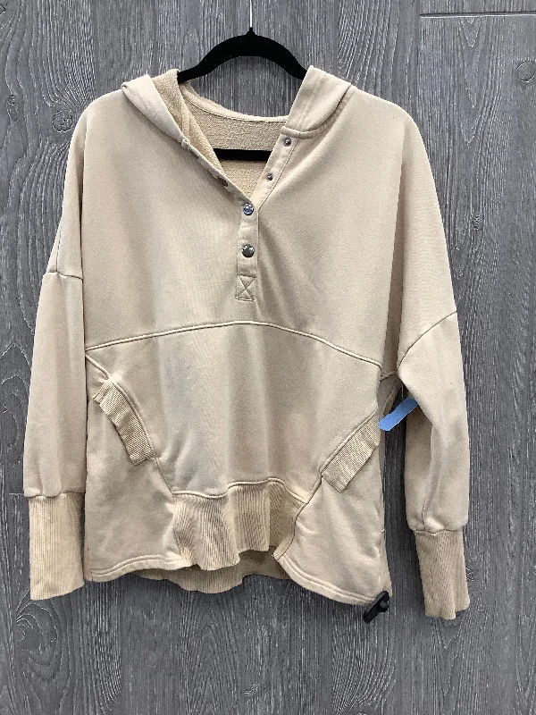 Men's Hoodies with Embroidered PatchesSweatshirt Hoodie By Clothes Mentor In Tan, Size: S Men's Hoodies with Embroidered PatchesSweatshirt Hoodie By Clothes Mentor In Tan, Size: S