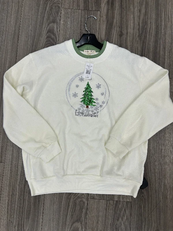 Men's Hoodies with Hidden PocketsSweatshirt Crewneck By Clothes Mentor In Green & White, Size: M Men's Hoodies with Hidden PocketsSweatshirt Crewneck By Clothes Mentor In Green & White, Size: M