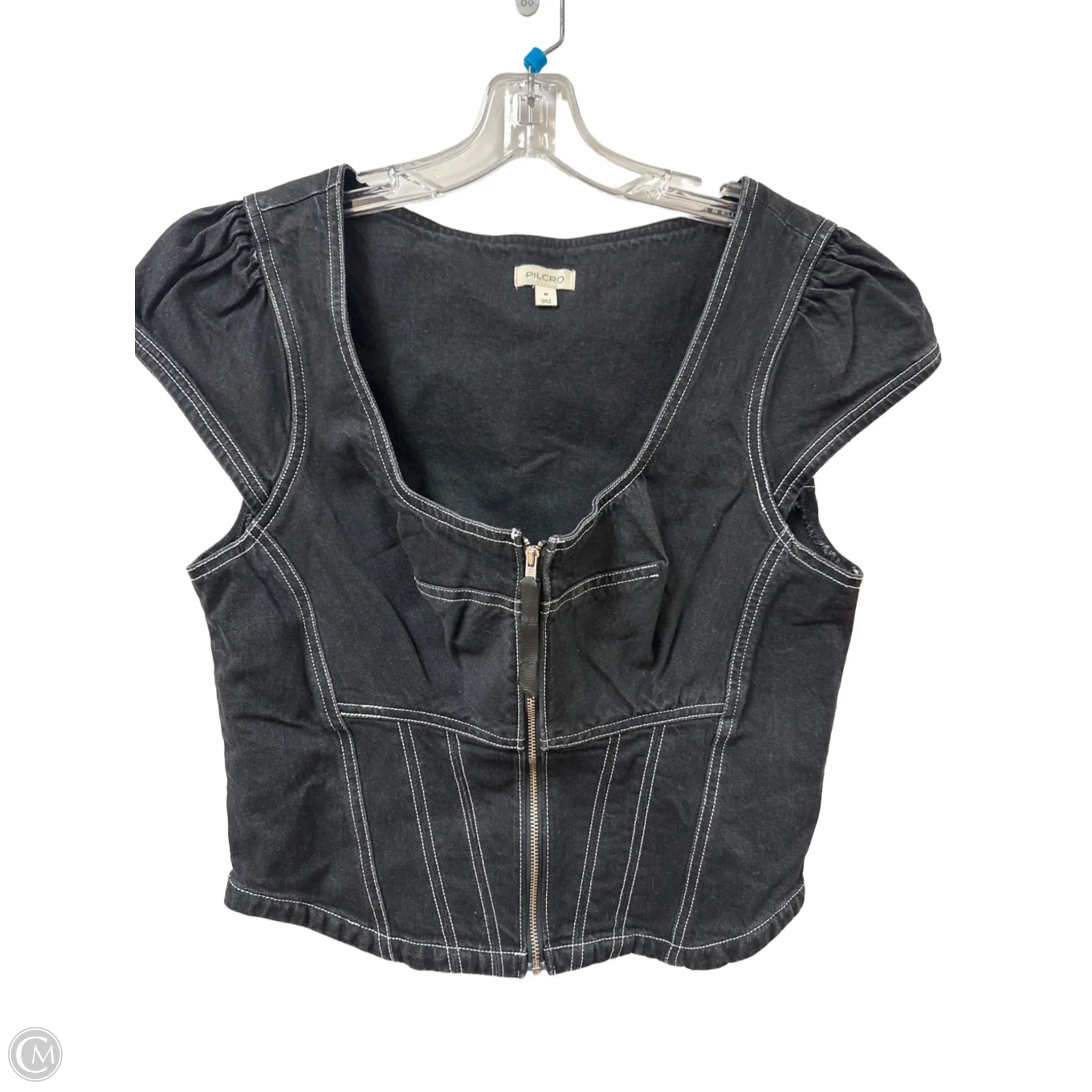 Fashionable Men's Denim JacketsVest Other By Pilcro In Black, Size: M