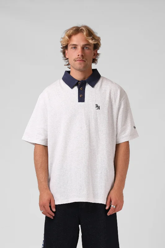 Men's Shirts with Hidden ButtonsPro Polo - White Marl/Navy