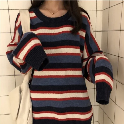 Men's Sweaters with Argyle PatternsKittenAlarm - Big Fun Striped O-Neck Loose Sweater Men's Sweaters with Argyle PatternsKittenAlarm - Big Fun Striped O-Neck Loose Sweater