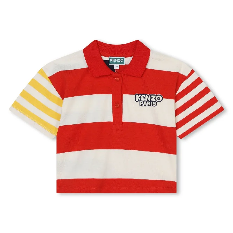 Men's Shirts with Scoop NecksKenzo Kids Striped Cotton Polo Shirt