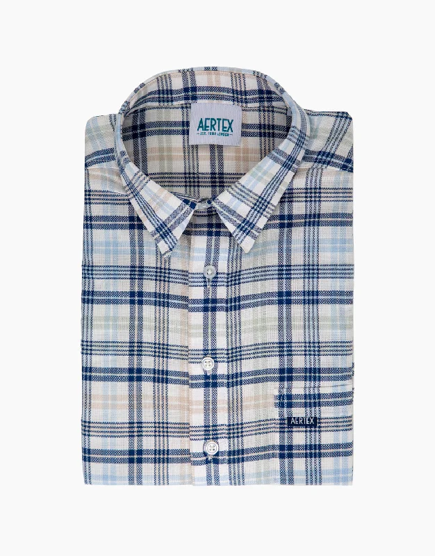 Men's Sleeveless TopsAertex Taunton Blue Short Sleeve Polo Shirt