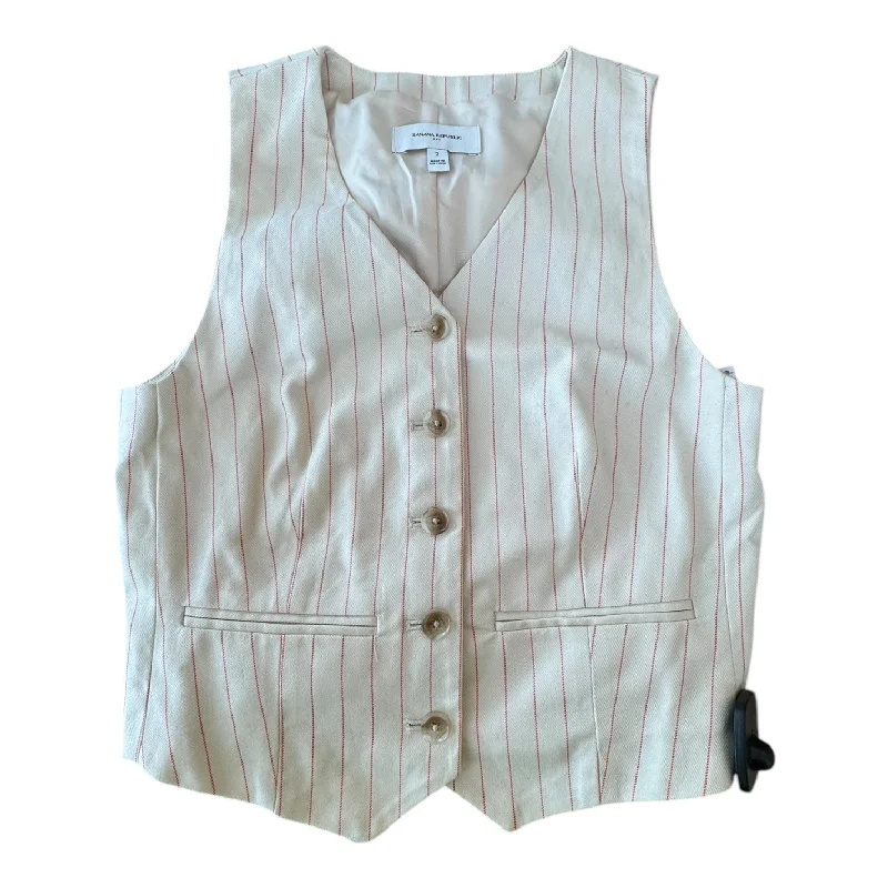 Men's Coats with Slim FitsVest Other By Banana Republic In Striped Pattern, Size:S