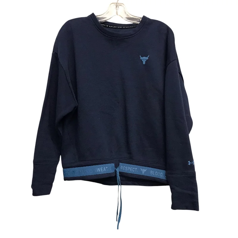 Men's Hoodies with Asymmetric ZippersAthletic Sweatshirt Crewneck By Under Armour In Blue, Size:M
